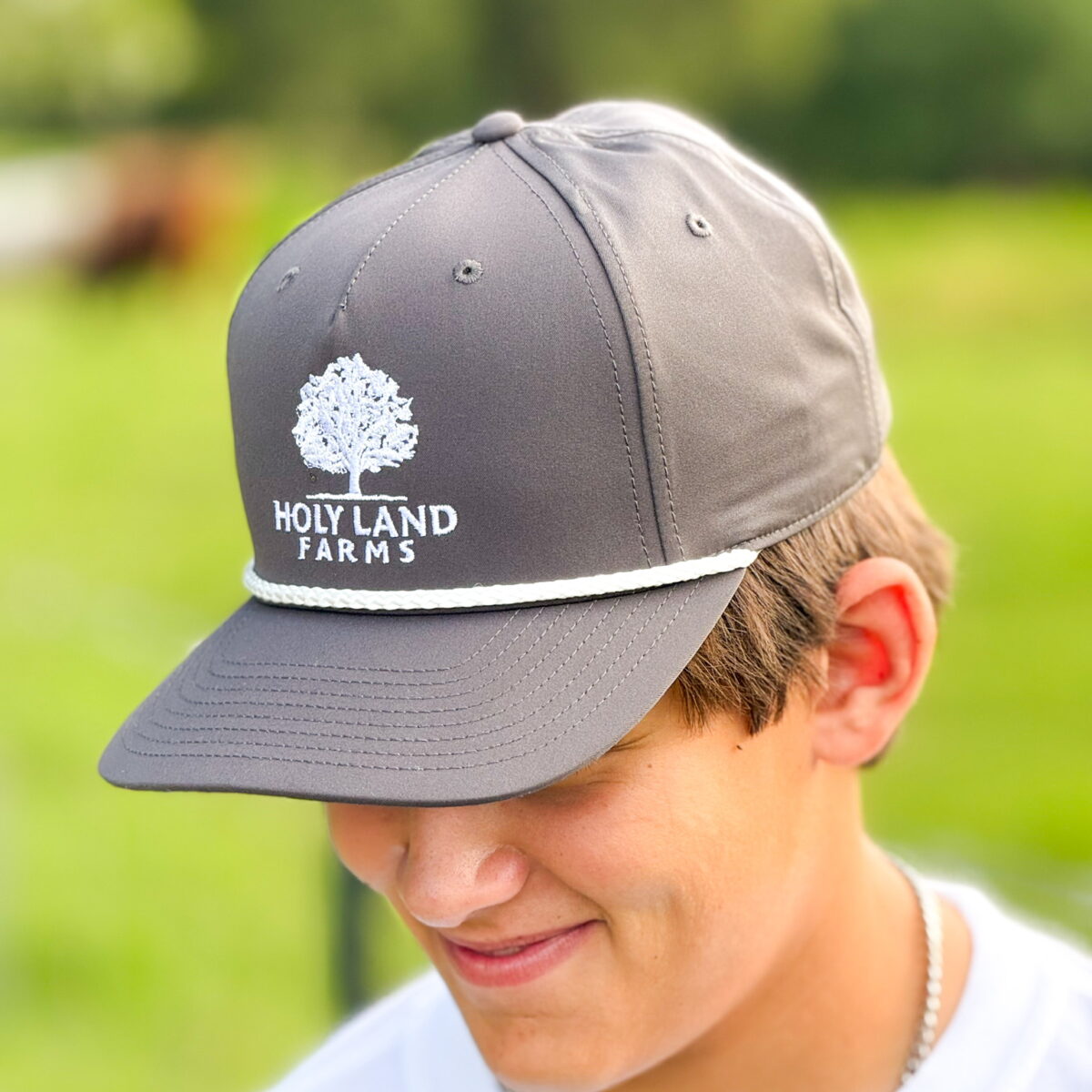 Holy Land Farms Richardson 258 Hat – Grey with White Logo